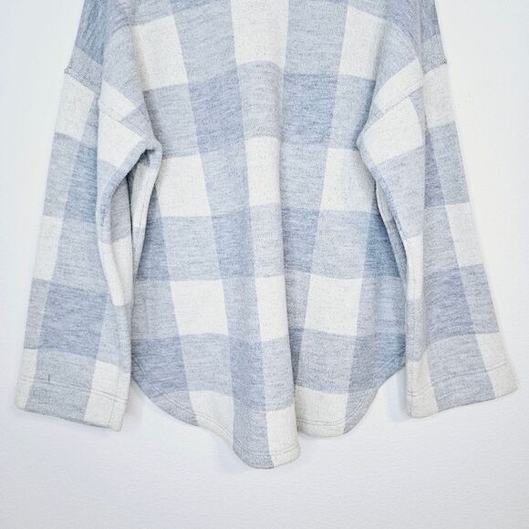 New! Madewell Boiled Wool Half-Zip Popover Sweater Buffalo Check Shacket Jacket - Picture 9 of 14